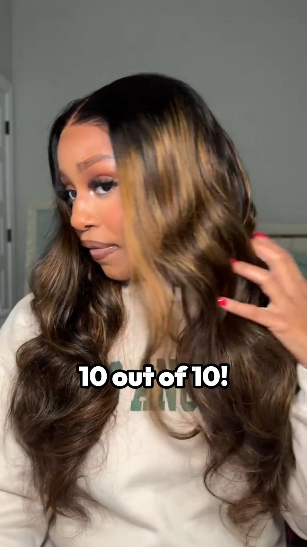UBetter 7x5 Brown Balayage Highlights Body Wave Glueless Non-slip  Pre-Everything Ready-to-Wear with Curtain Bangs Wig with Invisi Drawstring