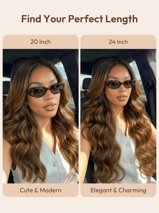 UBetter 7x5 Brown Balayage Highlights Body Wave Glueless Non-slip  Pre-Everything Ready-to-Wear with Curtain Bangs Wig with Invisi Drawstring