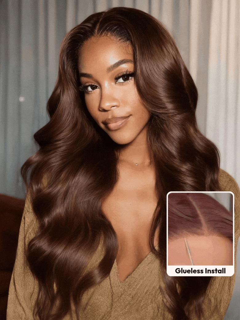 UBetter 13x4 & 7x5 Pre-cut Lace Glueless Non-slip Auburn/Red Brown Loose Wave  Wig with Adjustable Drawstring 150% Density Pre-Everything Ready-to-Wear
