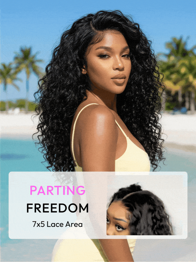 UBetter 7x5 Glueless Non-slip Water Wave with Drawstring Pre-Everything Ready-to-Wear With Baby Hair Wig