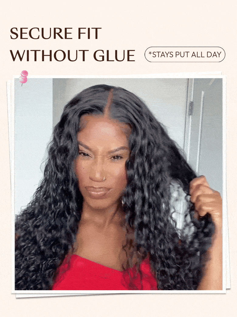 UBetter 7x5 Glueless Non-slip Water Wave with Drawstring Pre-Everything Ready-to-Wear With Baby Hair Wig