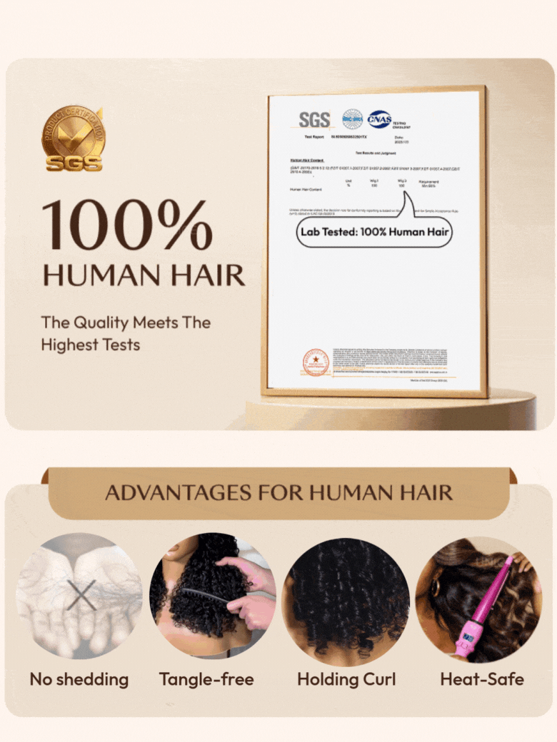 UBetter 7x5 & 13x4 Glueless Non-slip Curly Texture Premium Hair Drawstring Wig With Finger Coil Ends 150% Density Pre-Everything Ready-to-Wear