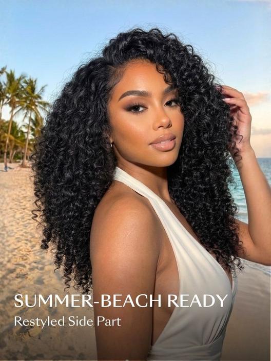 UBetter 7x5 & 13x4 Glueless Non-slip Curly Texture Premium Hair Drawstring Wig With Finger Coil Ends 150% Density Pre-Everything Ready-to-Wear