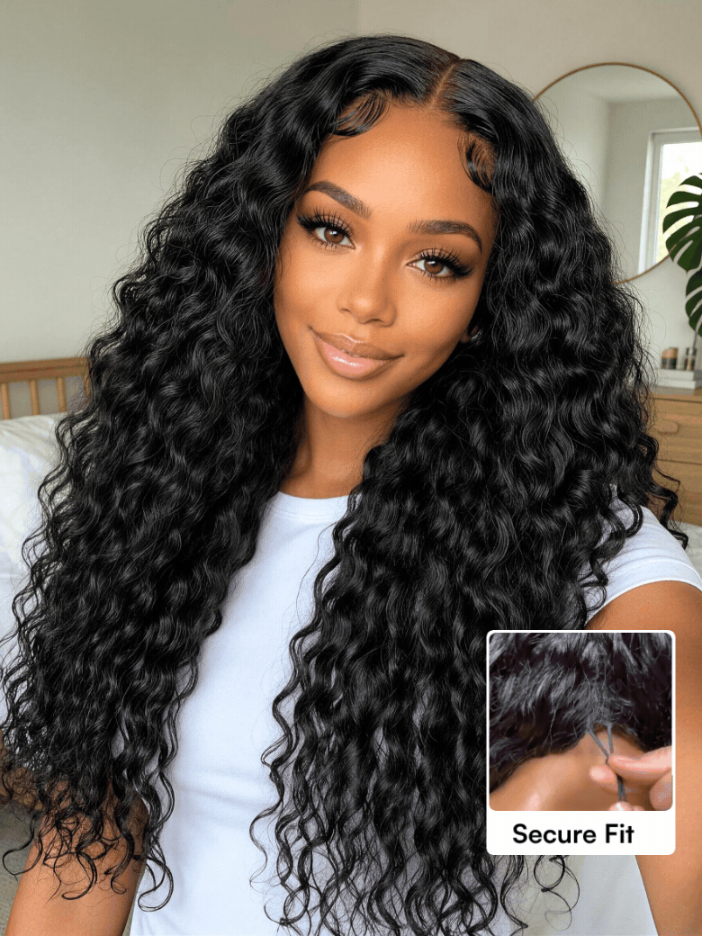 UBetter 7x5 Glueless Non-slip Water Wave with Drawstring Pre-Everything Ready-to-Wear With Baby Hair Wig