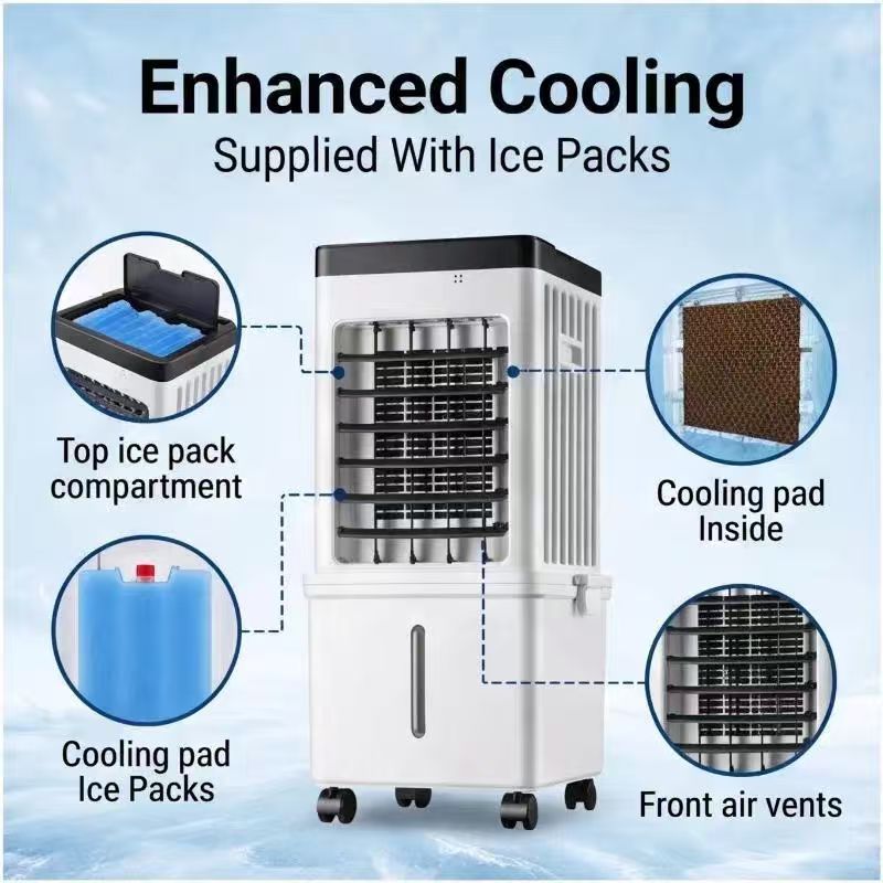Portable Air Cooler with 15L Tank & Remote Control