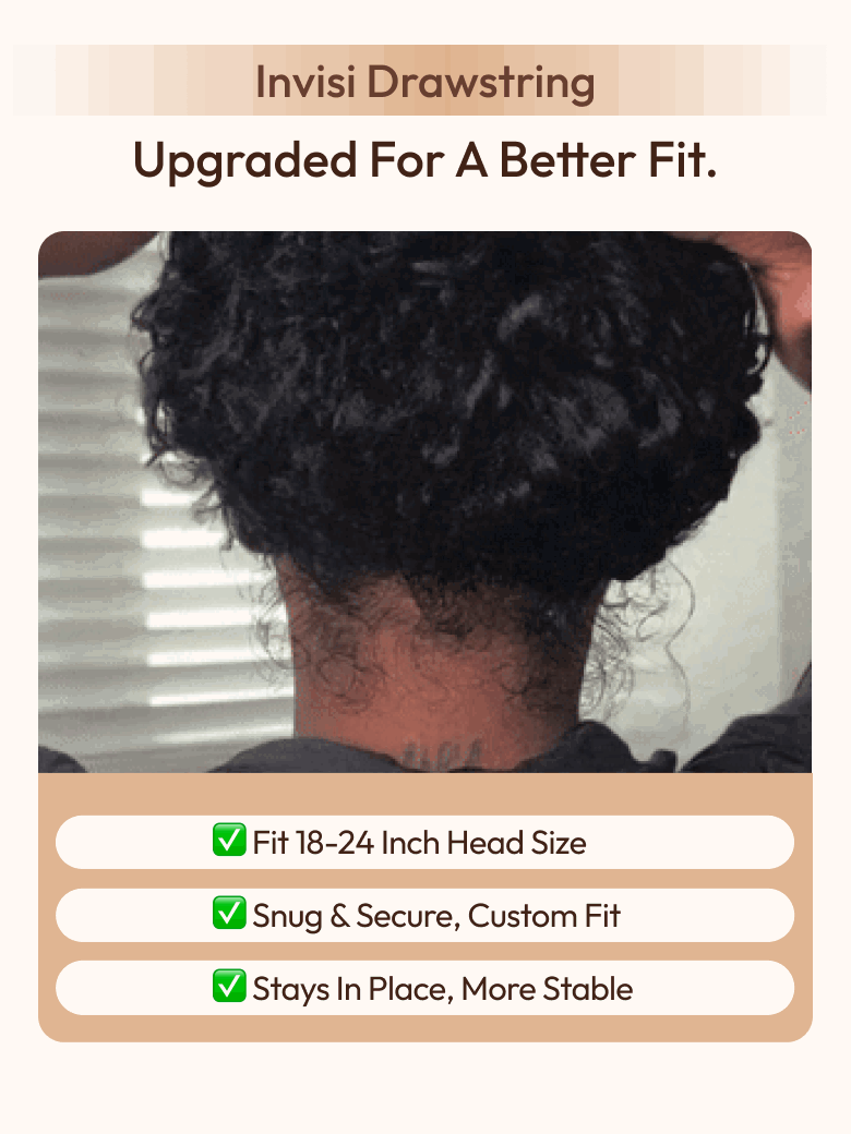 13x4 Glueless Beach-Ready 2-in-1 Straight to Water Wave Wet And Wavy Natural Black Pre-cut Pre-bleached  With Invisi Drawstring 100% Human Hair Wig